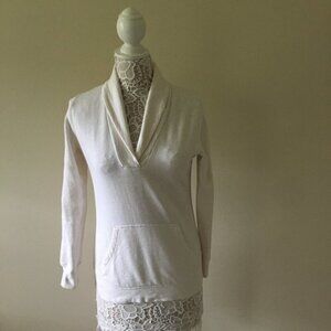 Tommy Hilfiger White kangaroo Pocket Sweater